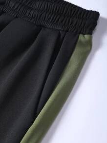 Manfinity Homme Hombres Pantalones deportivos con sudadera con estampado de letra de color combinado - Multicolor - Ver 6