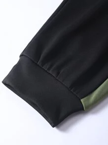 Manfinity Homme Hombres Pantalones deportivos con sudadera con estampado de letra de color combinado - Multicolor - Ver 8