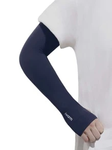iwarm 男士字母圖案露指手套 - 藏蓝色 - 查看 2