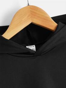 SHEIN Tween Boys' Reflective Game Machine Print Hooded Casual Sweatshirt, Suitable For Daily Wear In Spring And Autumn - Black - View 5