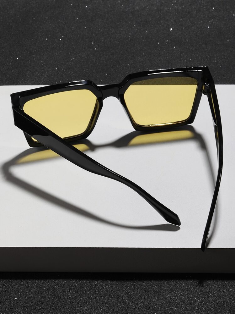 Kính thời trang gọng vuông dành cho nam, kính râm dự tiệc, phụ kiện đi biển, kính mát cho kỳ nghỉ hè, hoạt động ngoài trời, du lịch. - Màu vàng - Xem 3