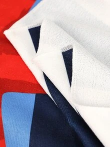 1入組兒童錨圖案沐浴超細纖維吸水兒童連帽浴巾適用於海灘 - 寶藍色 - 查看 4