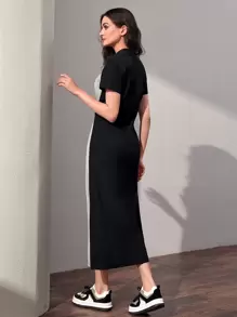 Mulvari Colourblock Raglan Sleeve Dress - Multicolor - View 2