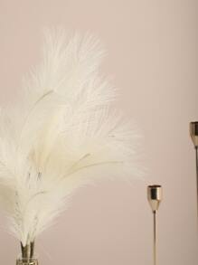 1pc 4 Branches Faux Pampas Grass 19.7'' Artificial Reeds Fluffy Artificial Fake Flower Boho Decor For Wedding Party Decoration, Home Living Room Bedroom Decor, Vase Arrangement, DIY Photoshoot Props - Beige - View 4