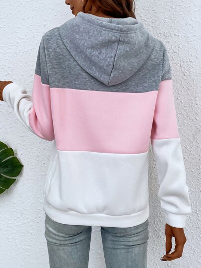 SHEIN LUNE Capucha de color combinado con cordón