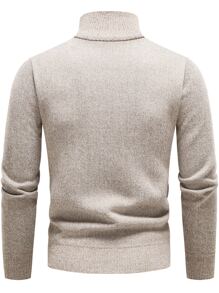 Manfinity Mode Men Contrast Panel Pocket Patched Quarter Zip Jumper - Apricot - View 2