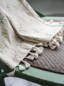 Bubaba 1pc Ditsy Floral Blackout Curtain, Bohemian Hollow Crochet Splice Beige Tassel Decorative Window Curtain, Suitable For Home, Party, Bedroom, Living Room, Kitchen, Dining Room, Cafe, Daily & Holiday Use, All Seasons - Beige - View 6