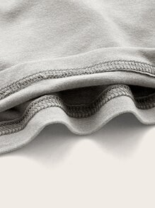 SHEIN MOD Áo thun nữ Lộ Lưng màu trơn Gợi cảm - Màu Xám nhạt - Xem 4