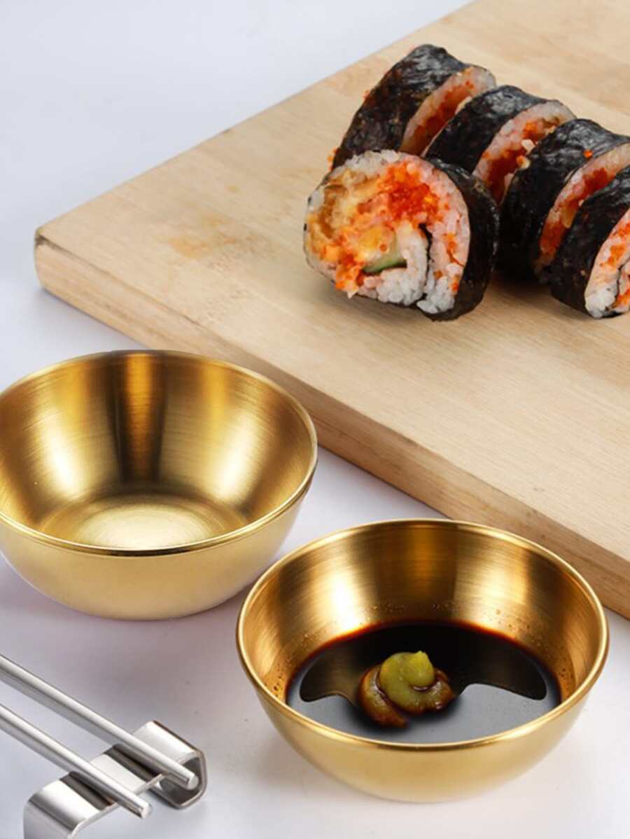 金色不鏽鋼調味盤，適用於開胃菜、醬料及調味品、家用 - 金色 - 查看 1