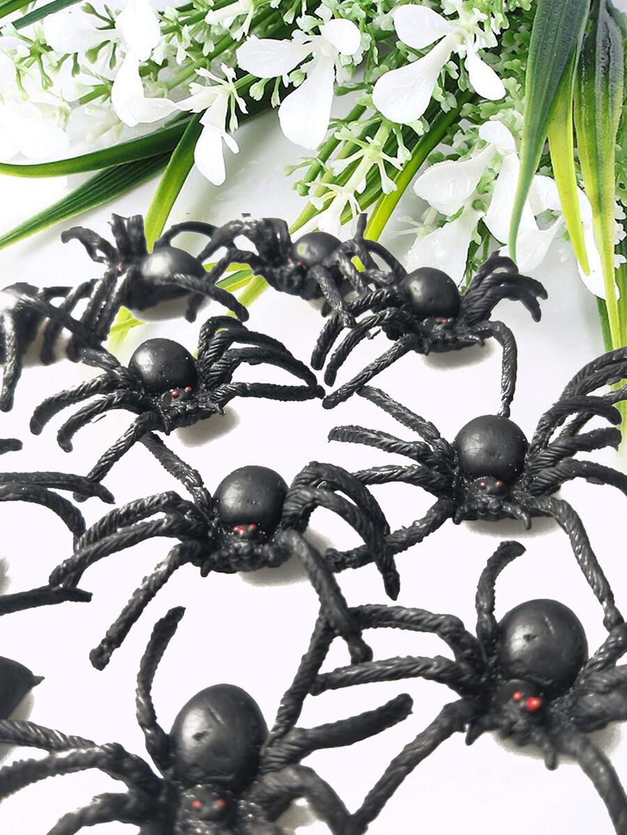 30 piezas Decoración Halloween en forma de araña - Negro - Ver 1