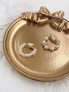 Bow Decor Metallic Jewelry Tray - Gold - View 2