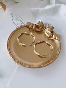 Bow Decor Metallic Jewelry Tray - Gold - View 3