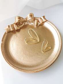 Bow Decor Metallic Jewelry Tray - Gold - View 7