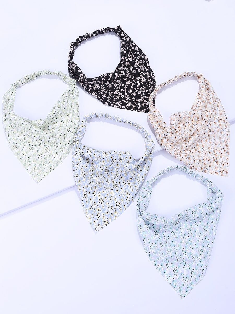 Boho 5 khăn trùm đầu và băng đô hoa nhỏ xinh xắn - Nhiều màu - Xem 1