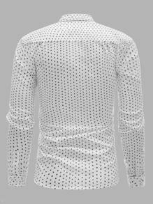 Manfinity VCAY Men Allover Print Decor Pocket Shirt - White - View 2