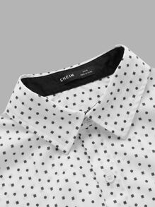 Manfinity VCAY Men Allover Print Decor Pocket Shirt - White - View 3