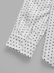 Manfinity VCAY Men Allover Print Decor Pocket Shirt - White - View 4