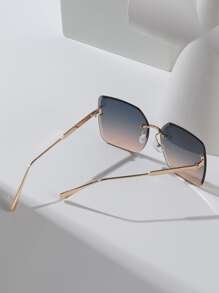 Gafas de moda sin montura con lentes degradados para la vida diaria o como accesorios de verano para la playa, vacaciones de verano, al aire viajes. básicas para outfits de mujer de negocios casuales en otoño e invierno. - Multicolor - Ver 4