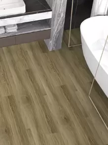 1 pieza Adhesivo de piso de imitación de grano de madera marrón, resistente a la abrasión, antideslizante, impermeable, autoadhesivo para pared, adhesivos, vinilos decorativos para decoración del hogar, artículos de decoración de primavera para renovar su hogar, adhesivos de decoración de festividades, regalos de cumpleaños y graduación, baldosas de piso, pisos, baldosas autoadhesivas para piso, decoración de sala de estar, decoración de cocina - Marrón - Ver 4