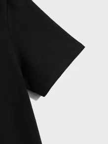 SWAVVY 男士T恤合身船領下肩短袖塗鴉T恤酷炫休閒棉夏裝