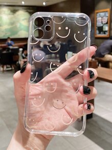微笑印花透明手機殼，適用於 iPhone 11、iPhone 13、iPhone 14 Pro Max