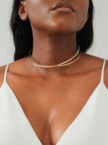 Minimalist Cuff Choker - Yellow Gold - View 1