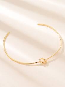 Knot Decor Cuff Choker - Yellow Gold - View 2