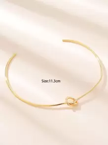 Knot Decor Cuff Choker - Yellow Gold - View 3