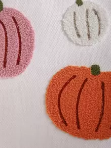 Funda de cojín sin relleno calabaza con bordado - Multicolor - Ver 4