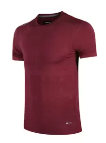 SHEIN Fitness Boyfriend Style Men Reflective Letter Graphic Sports Tee Compression Shirt Men - Burgundy - View 1
