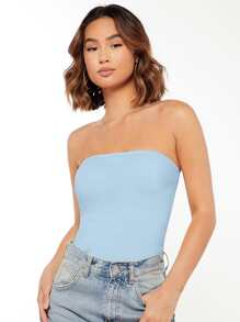 SHEIN BASICS Women Tops - Baby Blue - View 3