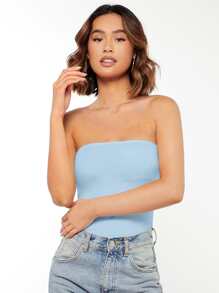 SHEIN BASICS Women Tops - Baby Blue - View 4