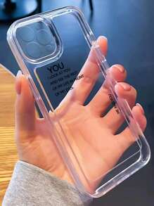 2个/套 情侣字母印花手机壳，兼容 - 無色 - 查看 3