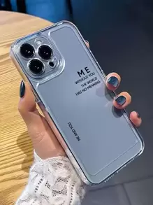 2个/套 情侣字母印花手机壳，兼容 - 無色 - 查看 5