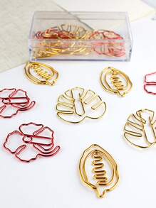 4pcs Leaf Shaped Paper Clip - Multicolor - View 2