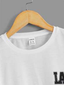 SHEIN Boys Letter Graphic Tee - White - View 3