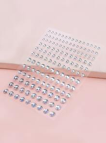 1 hoja de pegatina de tatuaje de ojo de strass - Blanco - Ver 2