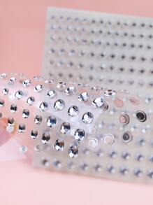 1 hoja de pegatina de tatuaje de ojo de strass - Blanco - Ver 5