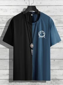 Manfinity EMRG Tops Nam Hoạt hình Khối Màu Giải trí - Nhiều màu - Xem 1