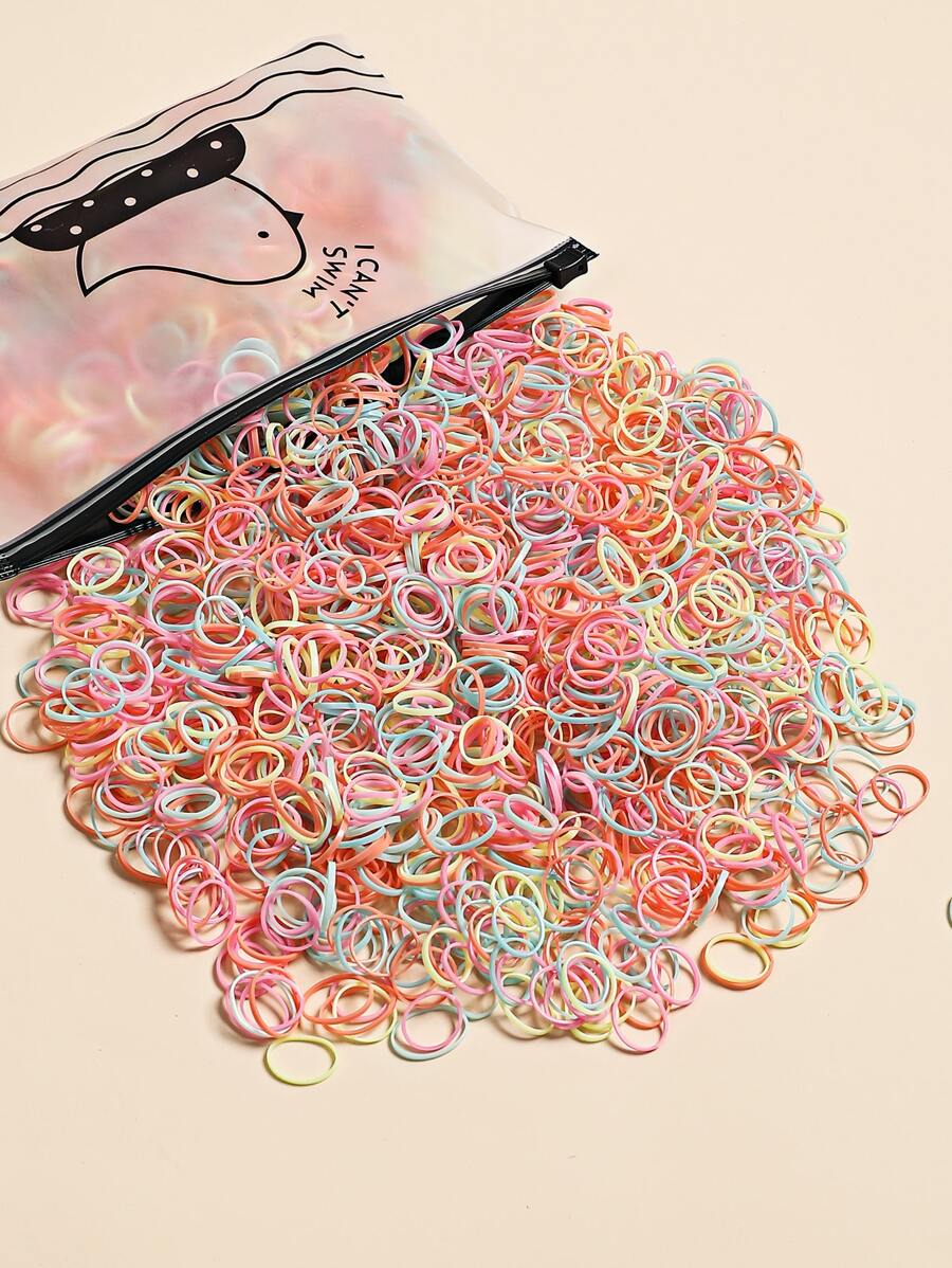 2000 cái cho bé gái mới biết đi Rắn buộc tóc dùng một lần - Nhiều màu - Xem 1