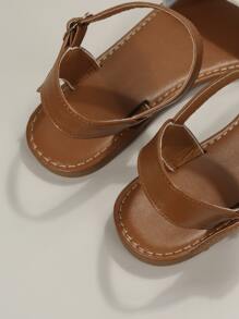 Fashion Ankle Strap Sandals For Women, Two Tone Buckle Decor Sandals