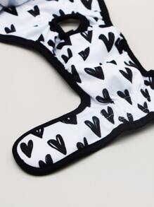 Tã vải cho thú cưng in hình trái tim - Đen và trắng - Xem 4