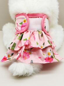 Floral Print Pet Cloth Diaper - Baby Pink - View 3