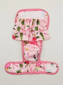 Floral Print Pet Cloth Diaper - Baby Pink - View 6