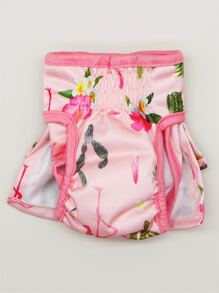 Floral Print Pet Cloth Diaper - Baby Pink - View 8