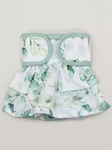 樹葉印花寵物布尿布 - 綠色 - 查看 1