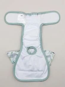 樹葉印花寵物布尿布 - 綠色 - 查看 5