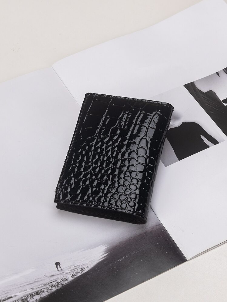 Crocodile Embossed Small Wallet Lightweight Portable,Credit Card,ID Card White-Collar Workers,For Female,For Women Holiday,For Anniversary,For Birthday Gift Gift, Accessories, Gift - Black - View 1