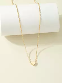 1pc Heart Pendant Necklace Copper Jewelry - Yellow Gold - View 2