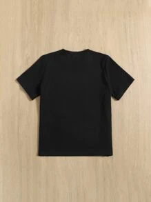 SHEIN Tops con gái Slogan Giải trí - màu đen - Xem 2